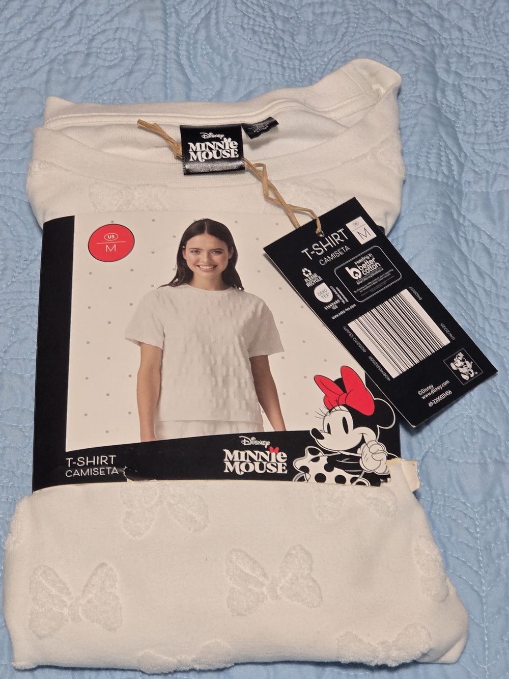 Disney Minnie Mouse White T-Shirt - Women's M (8-10)